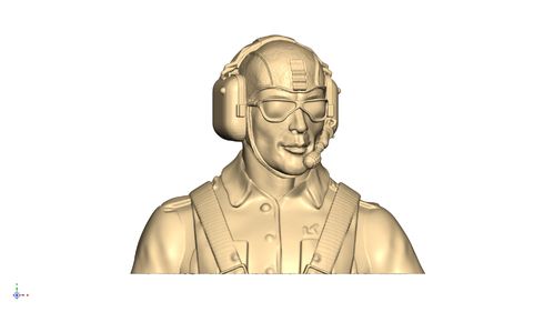 3102 Civil Leisure Male pilot bust with goggles