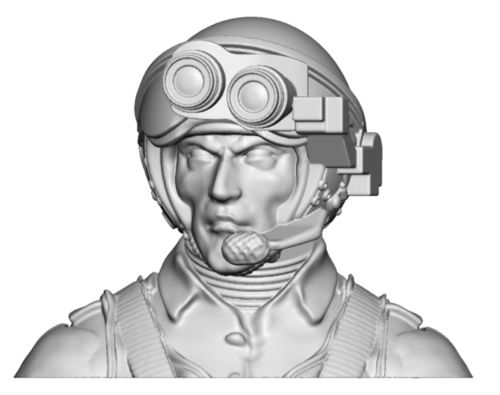4102a Helicopter pilot with night vision helmet